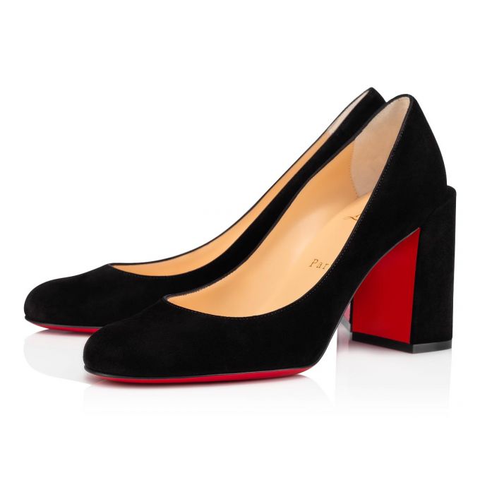 Christian Louboutin Gennana 85 Veau Velours Pumps Pumps Dame Sort | DK-48237