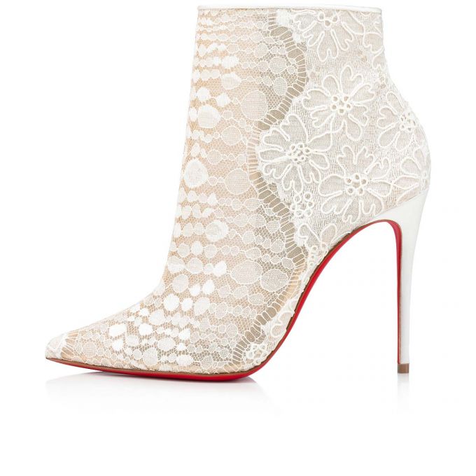 Christian Louboutin Gipsybootie 100 Blonder Bootie Støvler Dame Hvide Blå | DK-42129