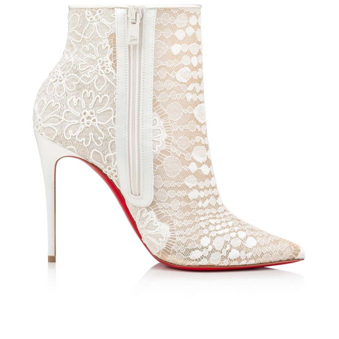 Christian Louboutin Gipsybootie 100 Blonder Bootie Støvler Dame Hvide Blå | DK-42129