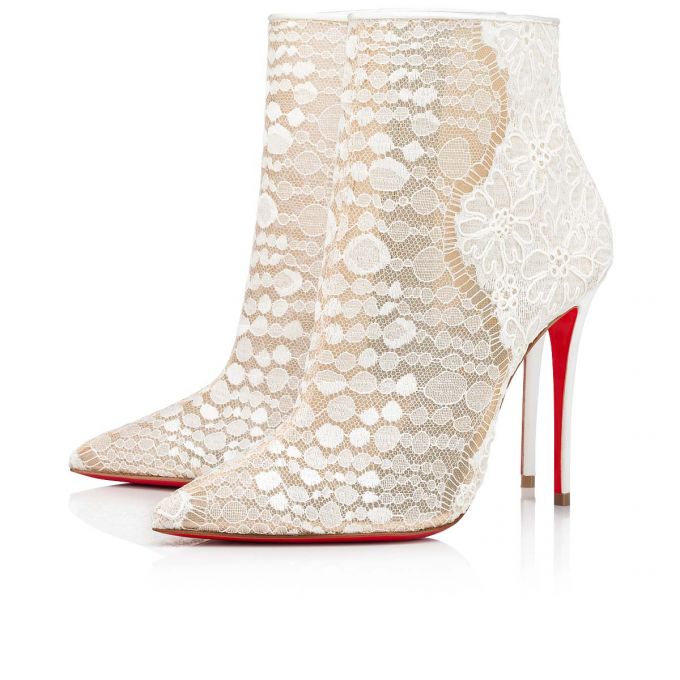 Christian Louboutin Gipsybootie 100 Blonder Bootie Støvler Dame Hvide Blå | DK-42129