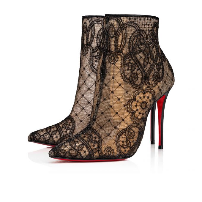 Christian Louboutin Gipsybootie 100 Version Blonder Bootie Støvler Dame Sort | DK-12309