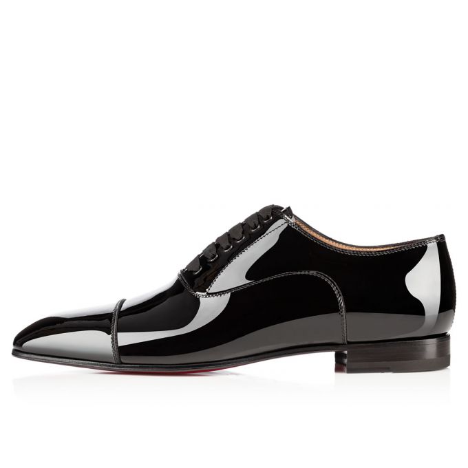 Christian Louboutin Greggo 000 Lak Oxford Oxford Sko Herre Sort | DK-61772