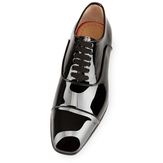 Christian Louboutin Greggo 000 Lak Oxford Oxford Sko Herre Sort | DK-61772