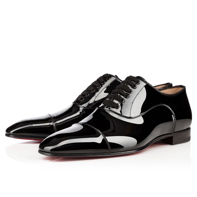 Christian Louboutin Greggo 000 Lak Oxford Oxford Sko Herre Sort | DK-61772