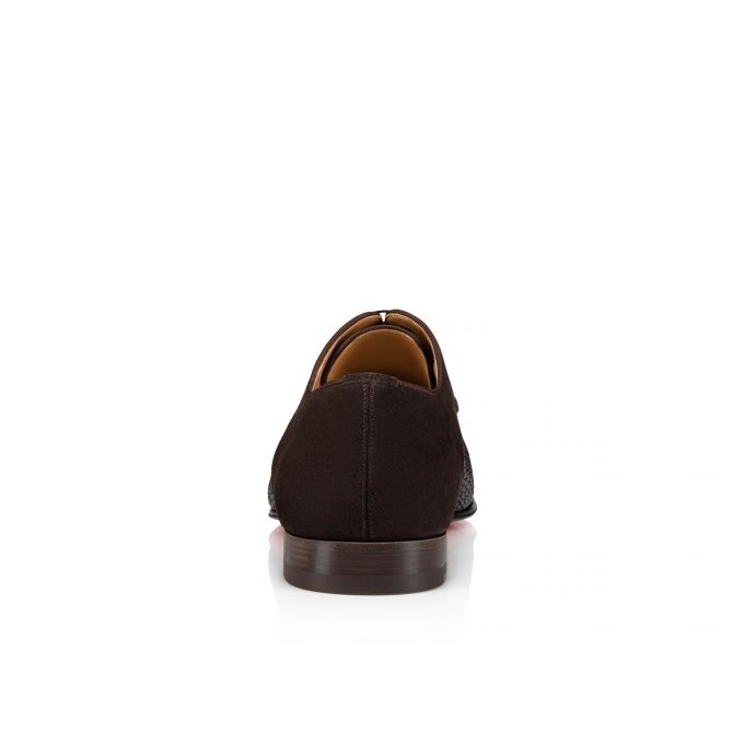 Christian Louboutin Greggo Dark Creative Læder Oxford Oxford Sko Herre Mørkebrune | DK-29758