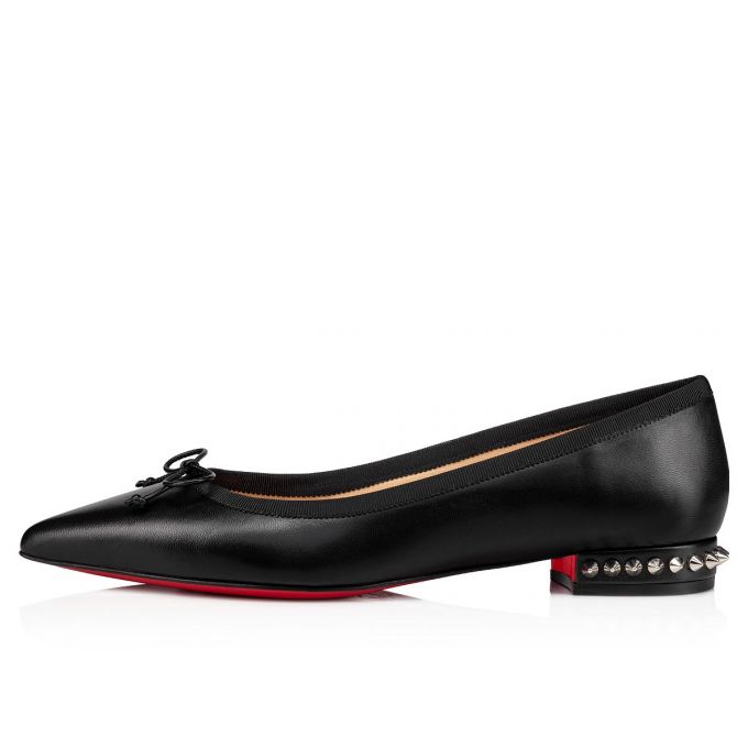 Christian Louboutin Hall 000 Version Nappa Flats Flats Dame Sort | DK-71786