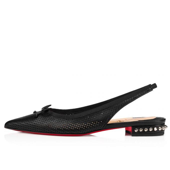 Christian Louboutin Hall Sling Nappa Flats Flats Dame Sort | DK-05606