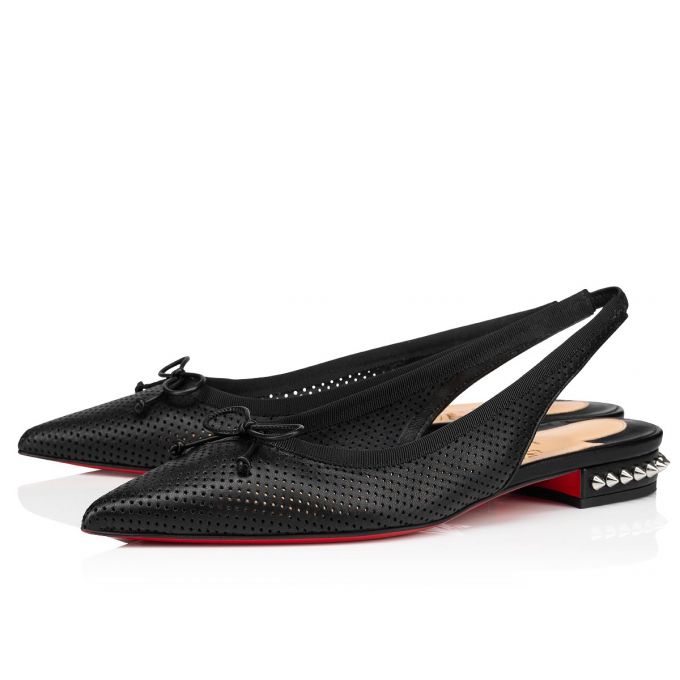 Christian Louboutin Hall Sling Nappa Flats Flats Dame Sort | DK-05606