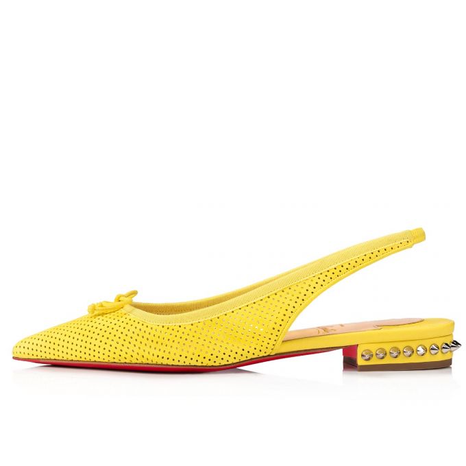 Christian Louboutin Hall Sling Ruskind Flats Flats Dame Gul | DK-34301