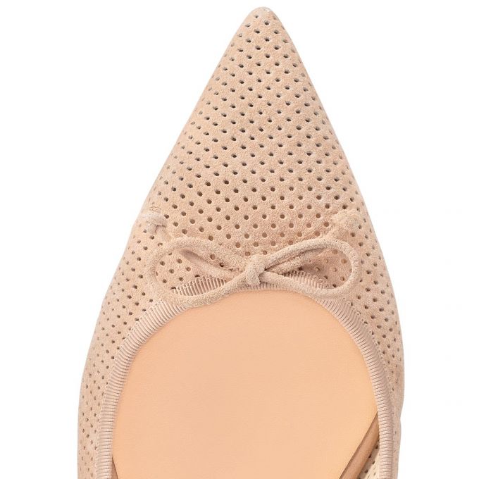 Christian Louboutin Hall Sling Veau Velours Sandals Sandaler Dame Beige | DK-50651