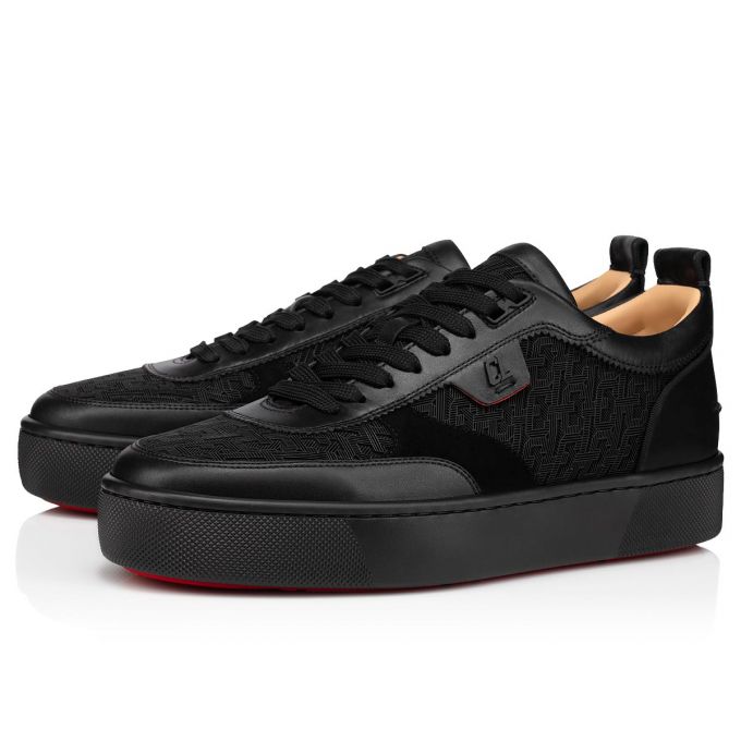 Christian Louboutin Happyrui Bomulds Sneakers Sneakers Herre Sort | DK-88807