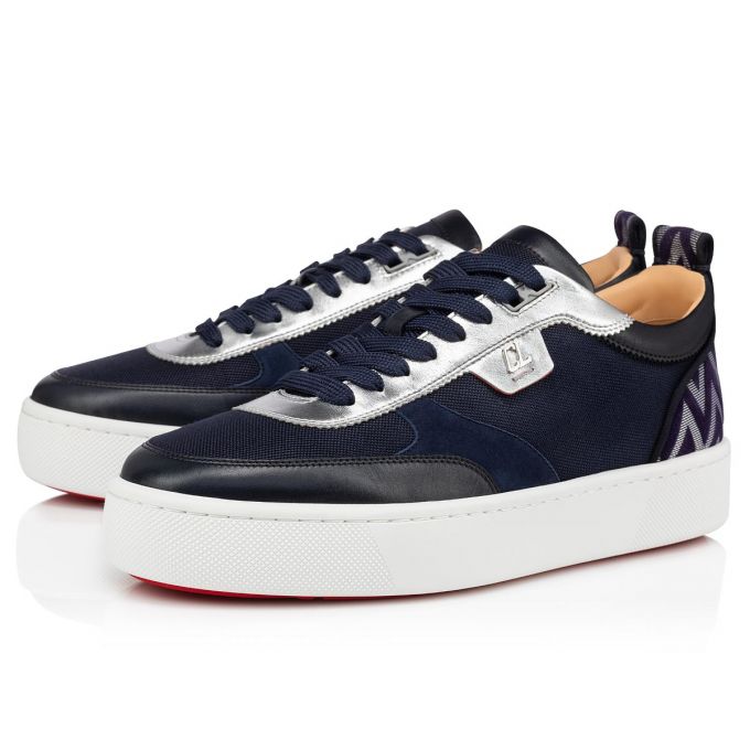 Christian Louboutin Happyrui Creative Fabric Sneakers Sneakers Herre Mørkeblå | DK-69829