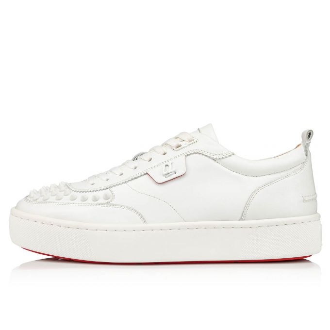 Christian Louboutin Happyrui Spikes 000 Mat Calf Sneakers Sneakers Herre Hvide | DK-02123