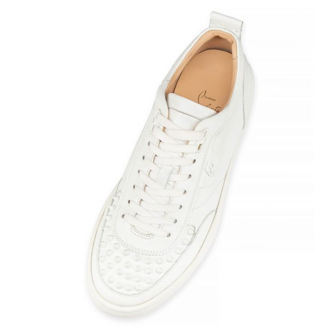 Christian Louboutin Happyrui Spikes 000 Mat Calf Sneakers Sneakers Herre Hvide | DK-02123