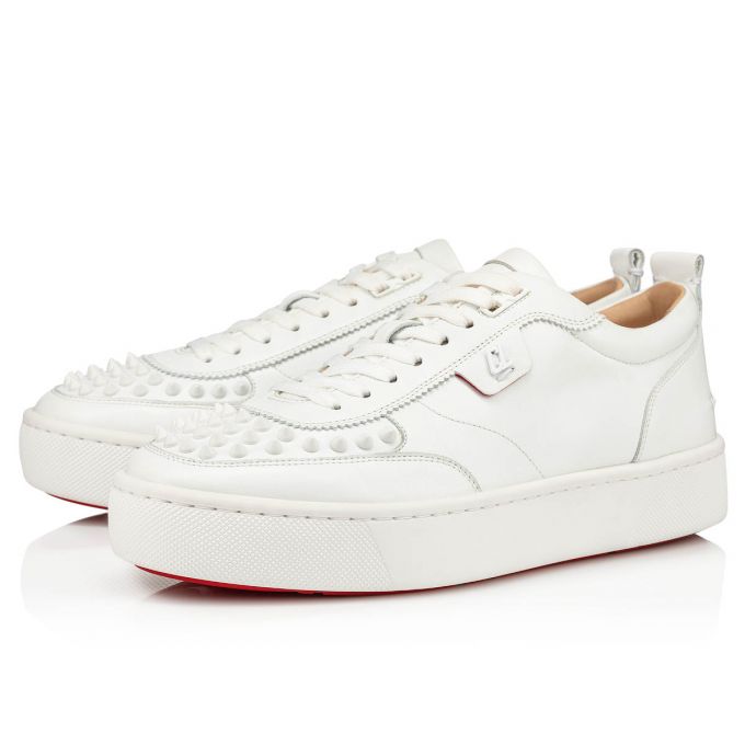 Christian Louboutin Happyrui Spikes 000 Mat Calf Sneakers Sneakers Herre Hvide | DK-02123