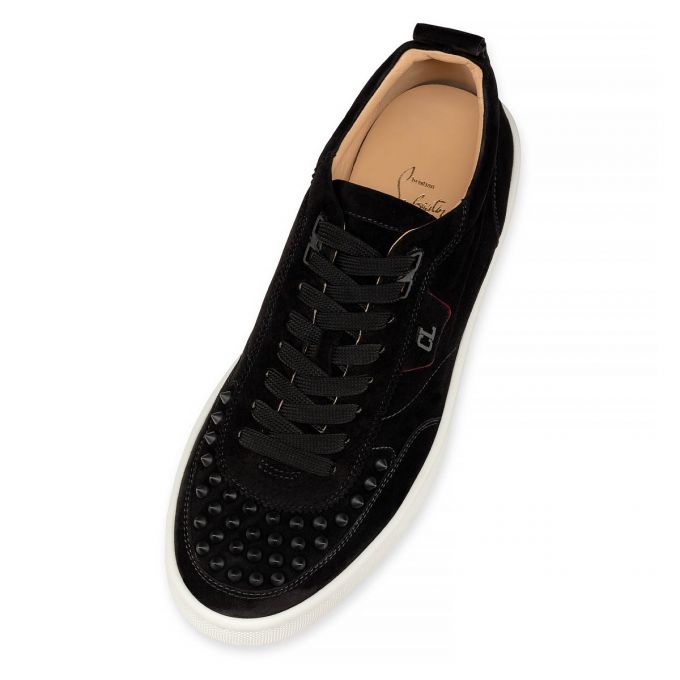 Christian Louboutin Happyrui Spikes 000 Mat Veau Velours Sneakers Sneakers Herre Sort | DK-80010