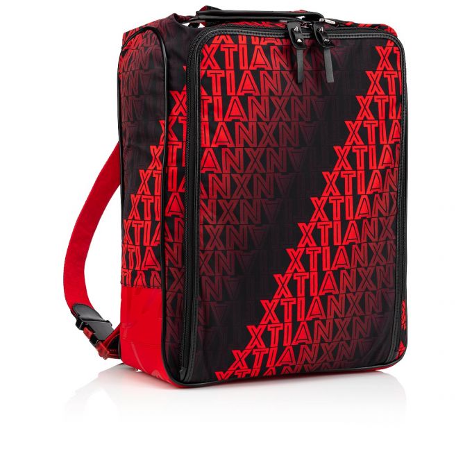 Christian Louboutin Hop'N Zip Creative Fabric Backpack Rygsække Herre Sort Rød | DK-05585