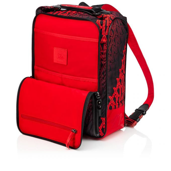 Christian Louboutin Hop'N Zip Creative Fabric Backpack Rygsække Herre Sort Rød | DK-05585