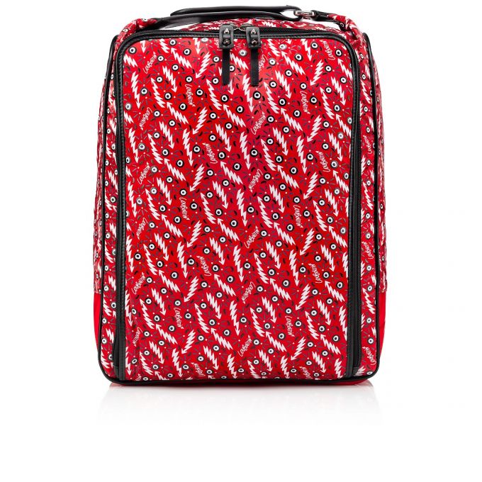 Christian Louboutin Hop\'N Zip Creative Fabric Backpack Rygsække Herre Rød Sort | DK-85666