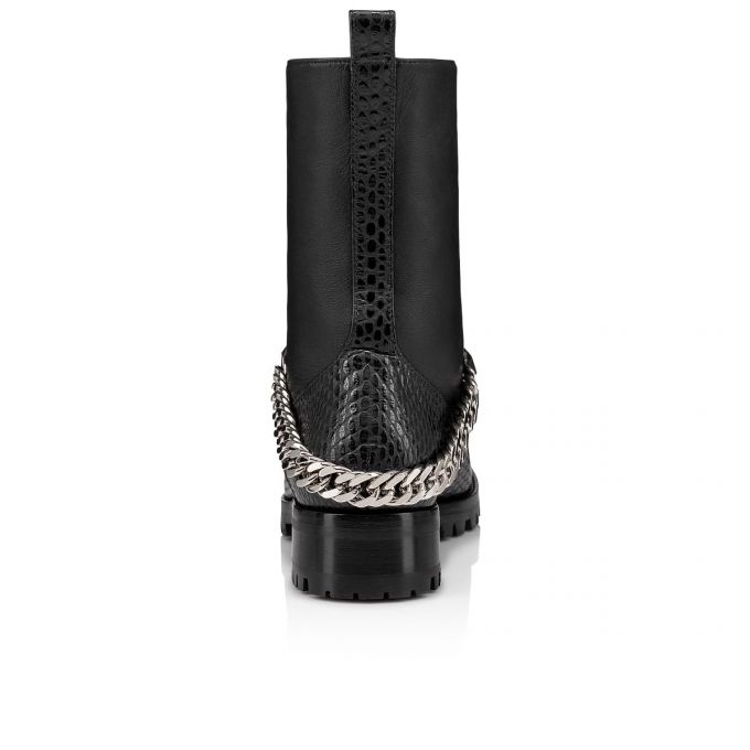 Christian Louboutin Horse Guarda Calf Boots Støvler Dame Sort Sølv | DK-80457