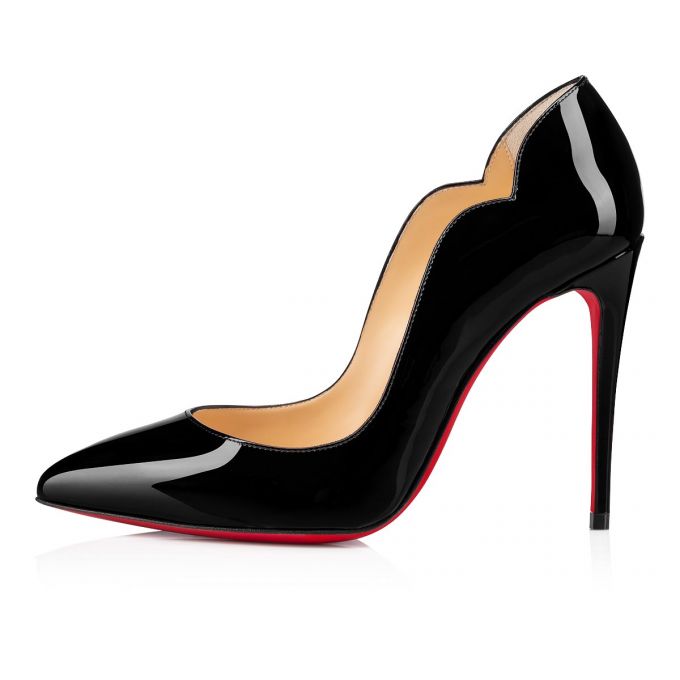 Christian Louboutin Hot Chick 100 100 Lak Pumps Pumps Dame Sort | DK-89343