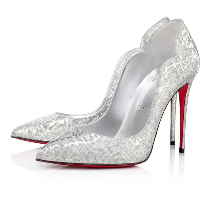 Christian Louboutin Hot Chick 100 Specchio/Laminato Pumps Pumps Dame Sølv | DK-75740