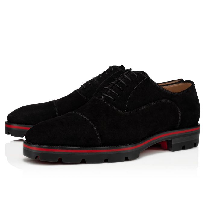 Christian Louboutin Hubertus 000 Veau Velours Oxford Oxford Sko Herre Sort | DK-81622