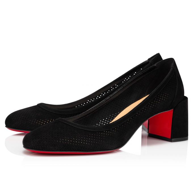 Christian Louboutin Incastrana 55 Veau Velours Pumps Pumps Dame Sort | DK-84130