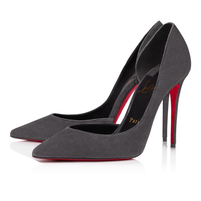 Christian Louboutin Iriza 100 Veau Velours Pumps Pumps Dame Grå | DK-82921