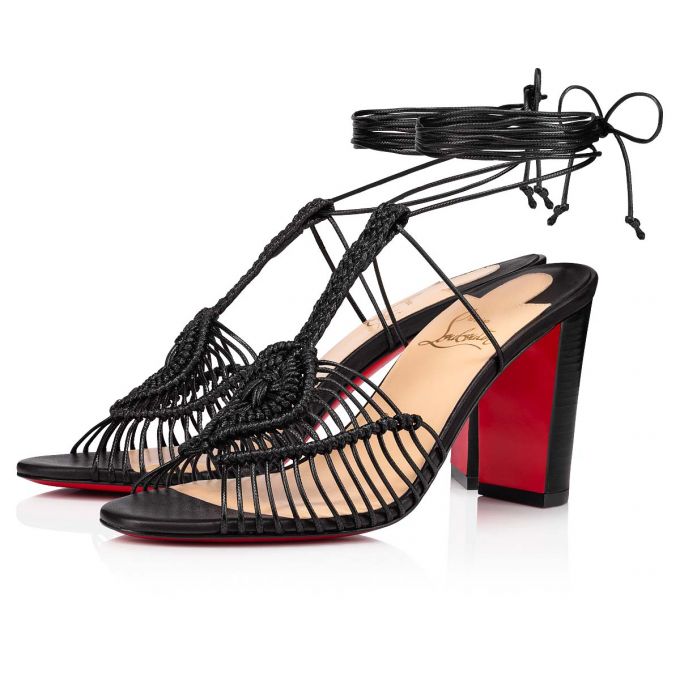 Christian Louboutin Janis In Heels 85 Lucido Calf Sandals Sandaler Dame Sort | DK-24181