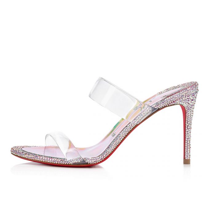 Christian Louboutin Just Strass 85 Ruskind Sandals Sandaler Dame Lyserød Flerfarvede | DK-90410