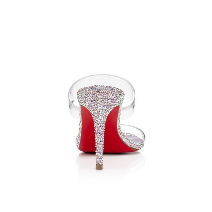 Christian Louboutin Just Strass 85 Ruskind Sandals Sandaler Dame Lyserød Flerfarvede | DK-90410