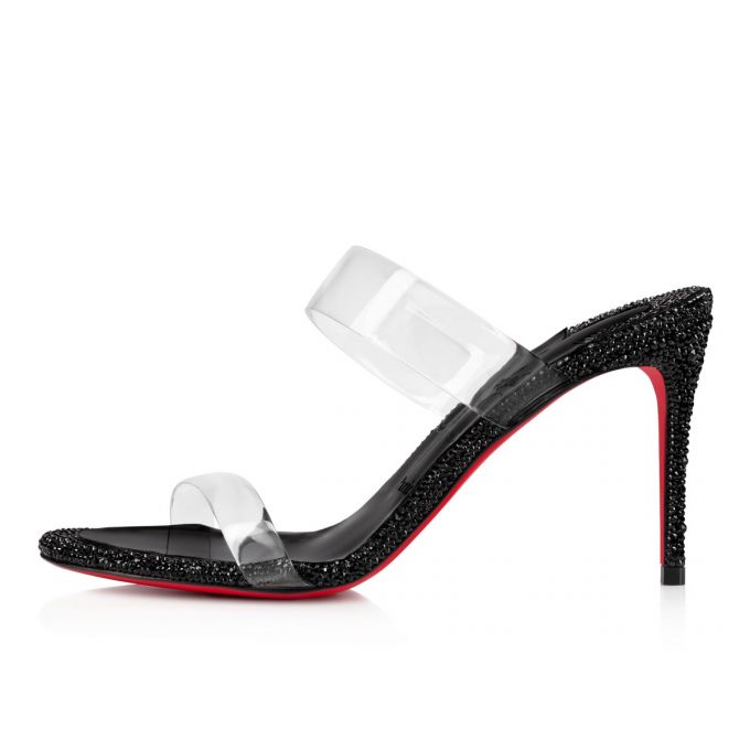 Christian Louboutin Just Strass 85 Strass Mules Mules Dame Sort | DK-55835