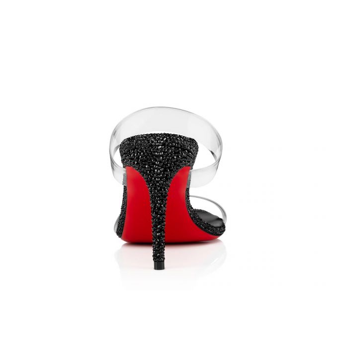 Christian Louboutin Just Strass 85 Strass Mules Mules Dame Sort | DK-55835