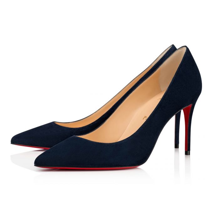 Christian Louboutin Kate 085 85 Marine Veau Velours Pumps Pumps Dame Mørkeblå | DK-09132