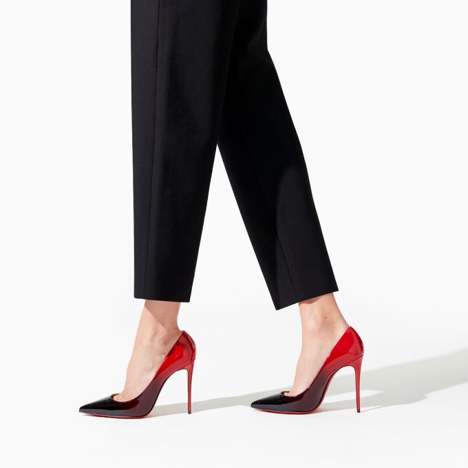 Christian Louboutin Kate 100 100 Lak Pumps Pumps Dame Sort Rød | DK-15385