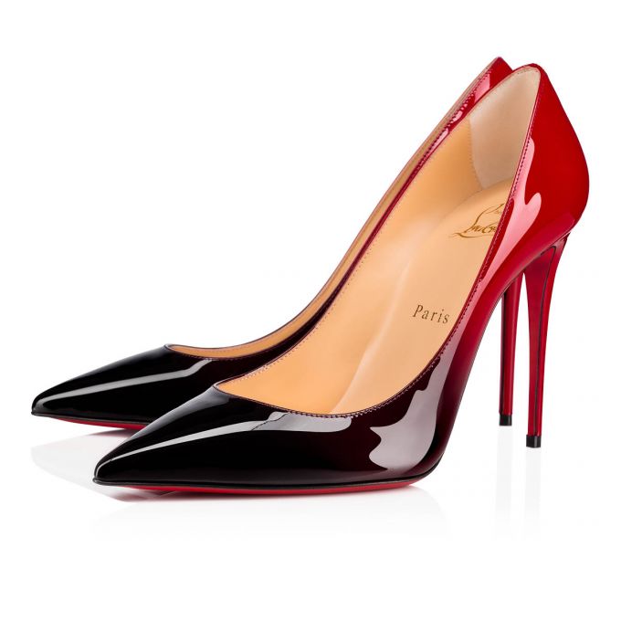 Christian Louboutin Kate 100 100 Lak Pumps Pumps Dame Sort Rød | DK-15385