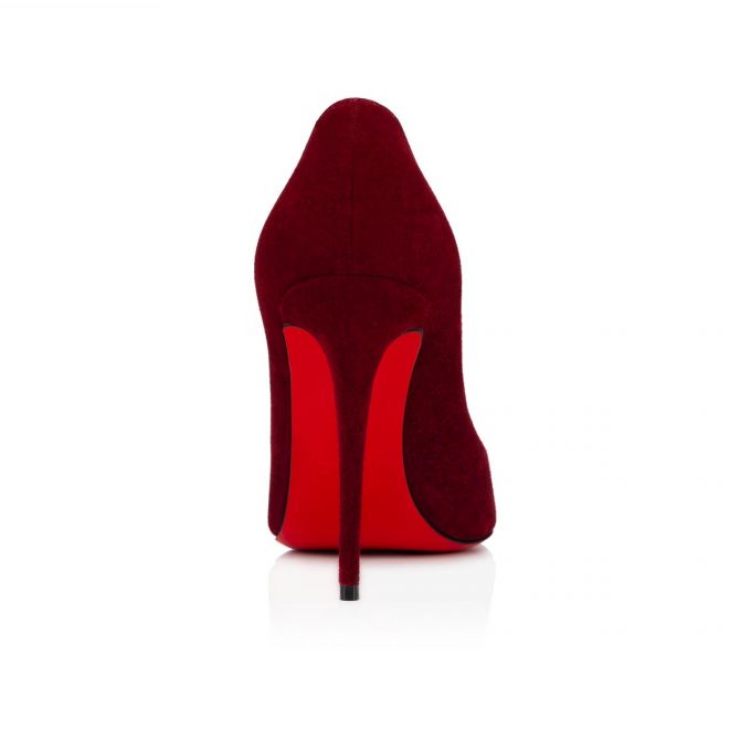 Christian Louboutin Kate 100 100 Tanin Veau Velours Pumps Pumps Dame Bordeaux | DK-83652