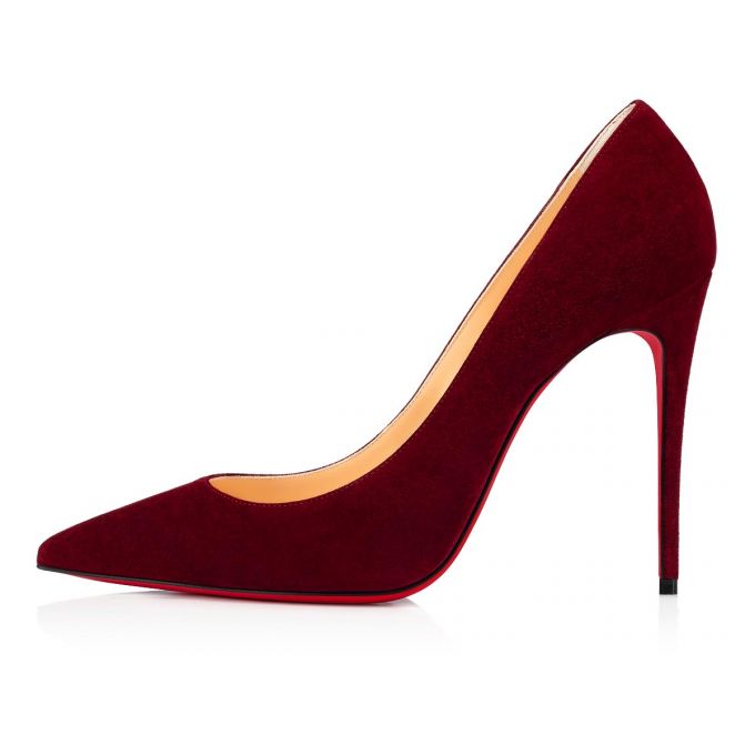 Christian Louboutin Kate 100 100 Tanin Veau Velours Pumps Pumps Dame Bordeaux | DK-83652