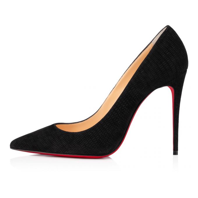 Christian Louboutin Kate 100 Veau Velours Pumps Pumps Dame Sort | DK-26148