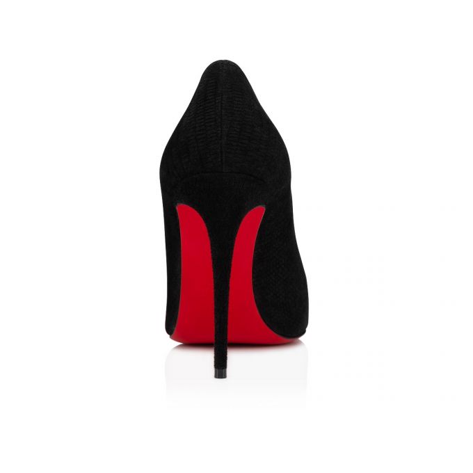 Christian Louboutin Kate 100 Veau Velours Pumps Pumps Dame Sort | DK-26148