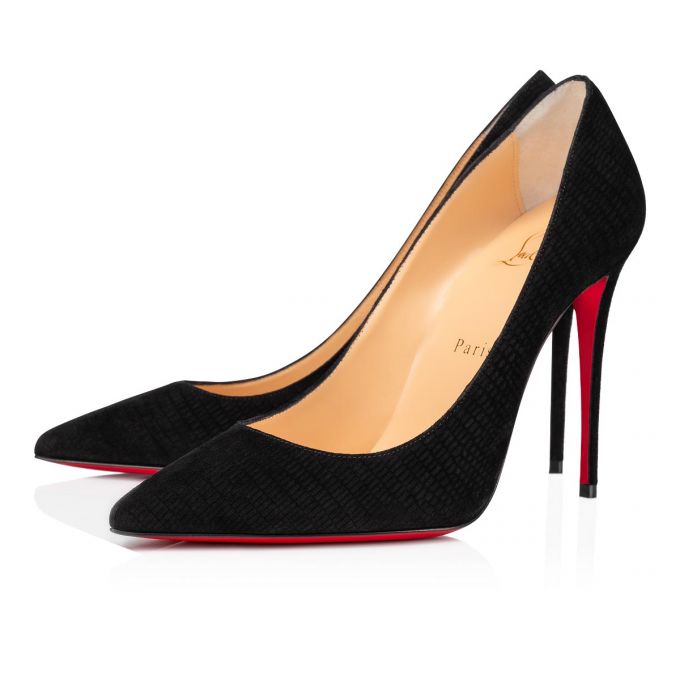 Christian Louboutin Kate 100 Veau Velours Pumps Pumps Dame Sort | DK-26148