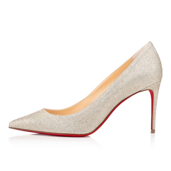 Christian Louboutin Kate 85 Ivory Glitter Pumps Pumps Dame Sølv | DK-99867