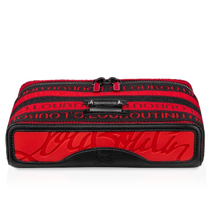 Christian Louboutin Kypipouch Cl Páskové Creative Fabric Messenger Bags Messenger Taske Herre Sort Rød | DK-37849