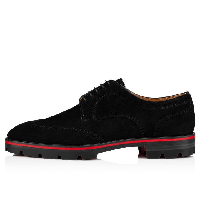 Christian Louboutin Laurlaf Veau Velours Derby Derby Herre Sort | DK-11695