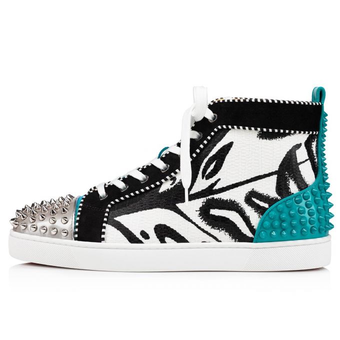 Christian Louboutin Lou Spikes 2 Bomulds Sneakers Sneakers Herre Flerfarvede | DK-36877