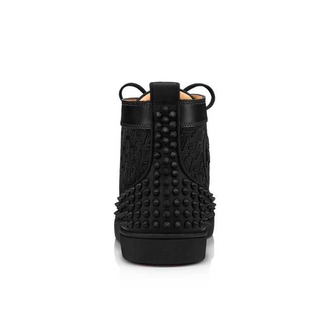 Christian Louboutin Lou Spikes 2 Bomulds Sneakers Sneakers Herre Sort | DK-69536