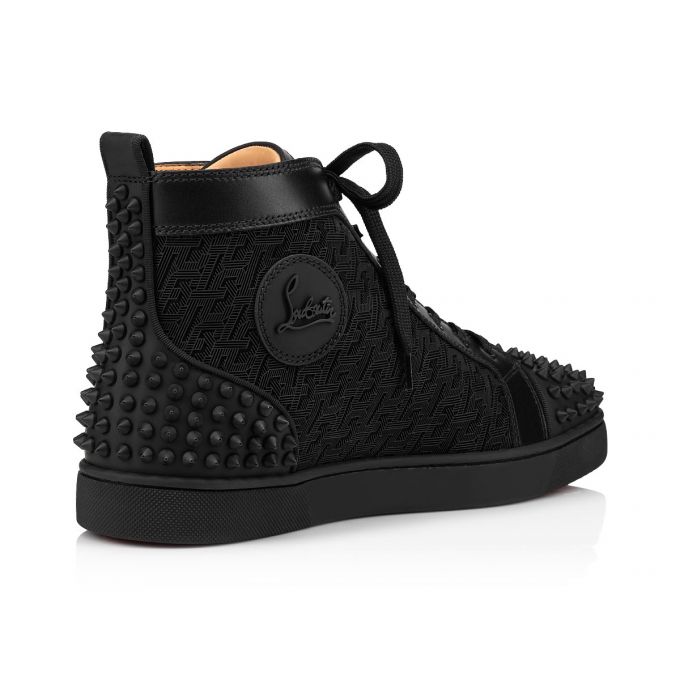 Christian Louboutin Lou Spikes 2 Bomulds Sneakers Sneakers Herre Sort | DK-69536