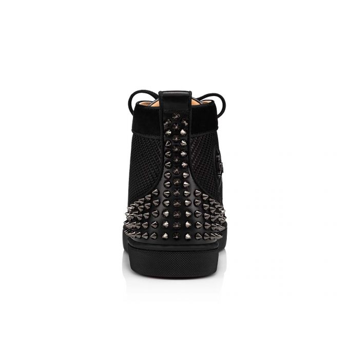 Christian Louboutin Lou Spikes 2 Bomulds Sneakers Sneakers Herre Sort | DK-96137