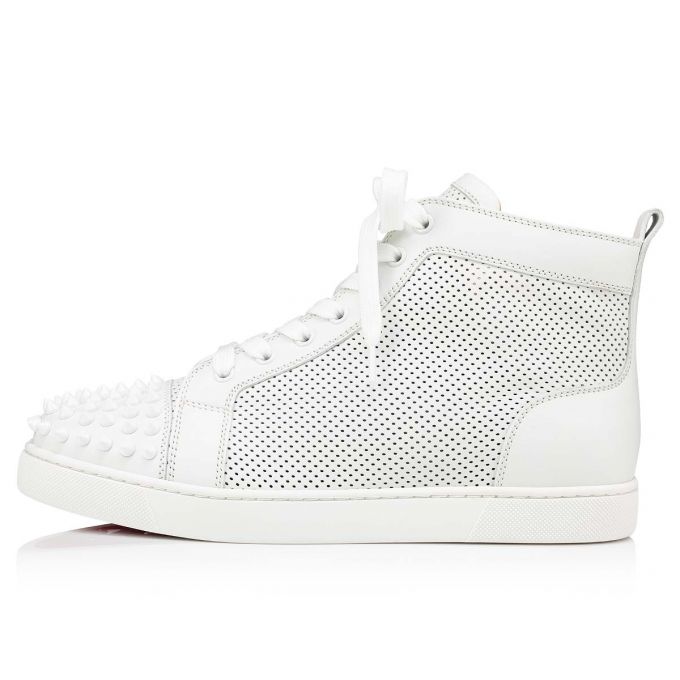 Christian Louboutin Lou Spikes Calf Sneakers Sneakers Dame Hvide | DK-34367